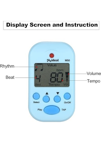 Gitar Için Metronom Dijital Metronom Piyano Için Dijital Metronom M50 Tempo Metronom Klipsli Elektronik Metronom Cep Metronom Gitar Piyano Keman Davul ve Diğerleri Için Uygun modelleri