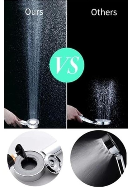 Taraflı Yüksek Basınçlı Su Akıtan Şampuan Hazneli Tasarruflu Duş Başlığı indirimleri