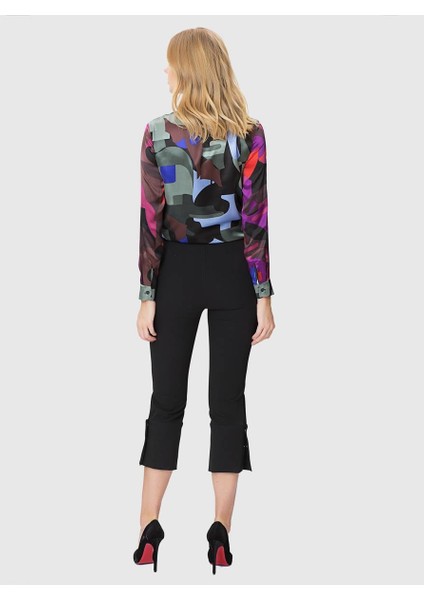 Kısa Paça DüğmeDetaylı Kadın Pantolon Siyah K1812040_001 modelleri