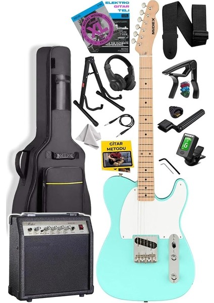 TLX-50GR-30AMP Tele Kasa Maple Klavye 2 Single-Coil 30W Amfili Elektro Gitar