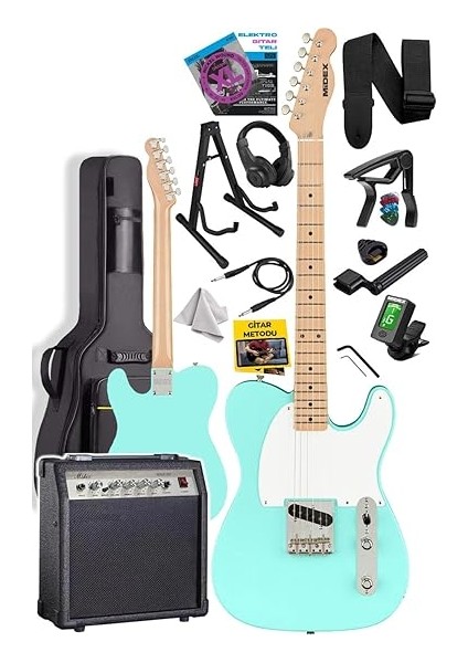 TLX-50GR-30AMP Tele Kasa Maple Klavye 2 Single-Coil 30W Amfili Elektro Gitar fiyatları