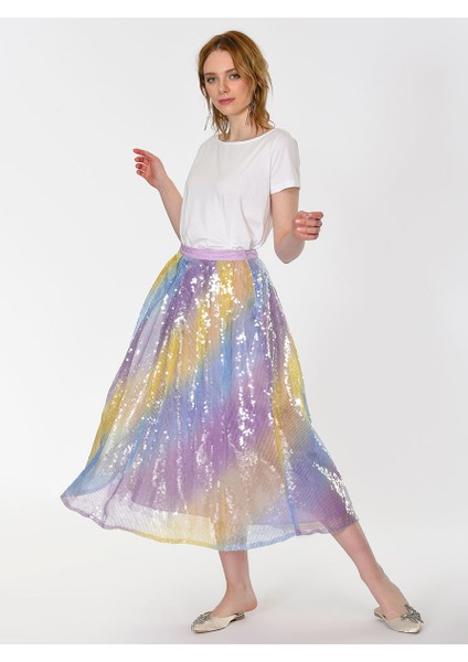 Parlak Kabarık Renkli Uzun Etek Standart Renk Y1915062_089 fiyatları