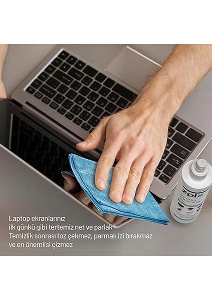 Ekran Temizleme Seti 250ML + Temizleme Bezi Lcd, Led, Ekran, Laptop, Tablet, Bilgisayar, Televizyon, Cep Telefonu, Gözlük, Kamera, Koruyucu ve Parlatıcı Doğal Temizleme modelleri