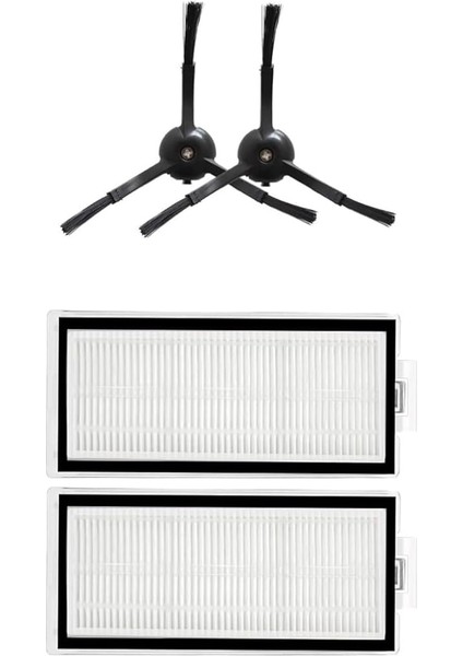 ile Uyumlu Q8 Max,q5 Max/q8 Pro-Q5 Pro Hepa Filtre,fırça,mop Paspas Bezi-Siyah 4 Parça