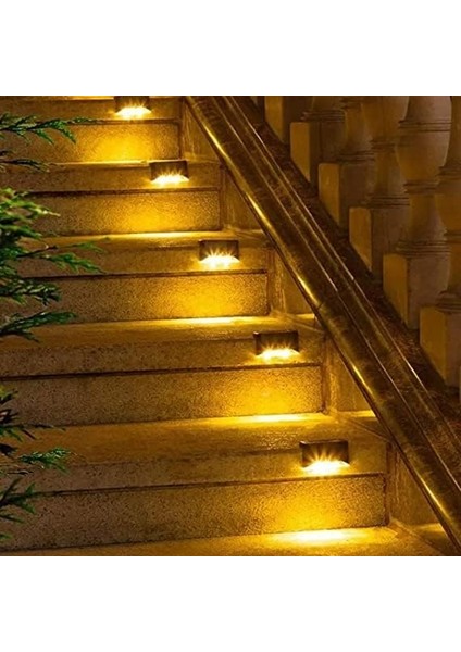 4 Adet LED Solar Güneş Enerjili Lamba, Merdiven, Veranda, Bahçe, Balkon Dekorasyon ve Çit Işık, Köşebent Lamba, Su Geçirmez, Gün Işığı, Peyzaj Lambası, Panel Aydınlatma indirimleri