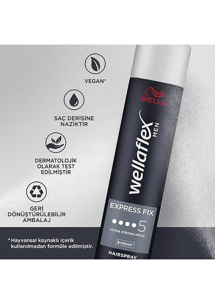 Men Express Fix Ekspres Sabit Tutucu Saç Spreyi Ultra Strong Hold - 250 ml indirimleri