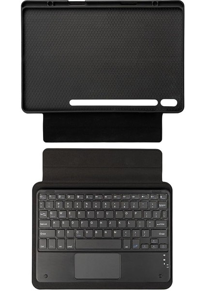 Galaxy Tab S10 Plus Tablet Klavyeli Kılıf Bluetooth Bağlantılı Standlı Klavyeli Tablet Kılıfı Borde