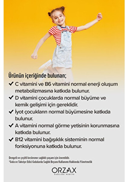 Gummies Multivitamin Kids 60 Adet Çiğnenebilir Jel Form Portakal Aromalı 9 Vitamin + 3 Mineral fırsatları
