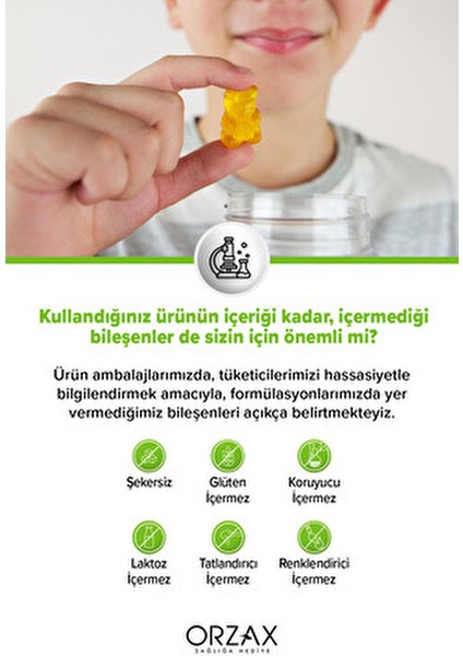 Gummies Multivitamin Kids 60 Adet Çiğnenebilir Jel Form Portakal Aromalı 9 Vitamin + 3 Mineral