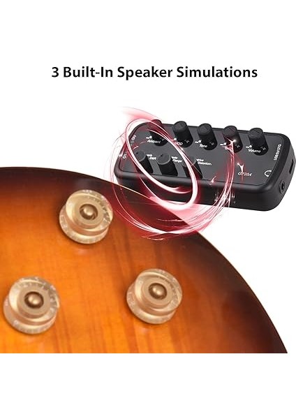Gitar Amfisi Mini Amfi Taşınabilir Kulaklık Gitar Amfisi Elektro Gitar Müzik Aleti Için Tak ve Çalıştır 3 Dahili Hoparlör Simülasyonları Otg Dahili indirimleri