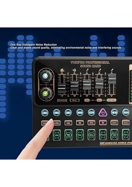 Hassas Canlı Ses Kartı Akıllı Gürültü Azaltma Ses Değiştirme Mikseri Kartı Canlı Akış Için, Karaokeconcert Hallrecorcting Stüdyosu Için Taşınabilir Mikseri, Absspling Malzemesi modelleri