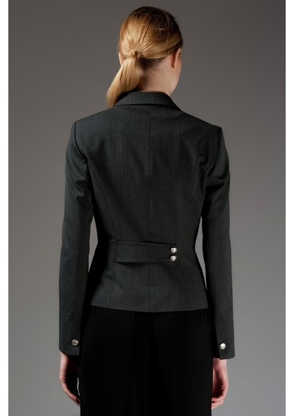 Düğmeli Bel Detaylı Antrasit Ceket Antrasit K1516018_046 fiyatları