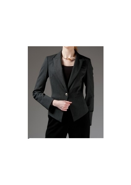 Düğmeli Bel Detaylı Antrasit Ceket Antrasit K1516018_046 modelleri