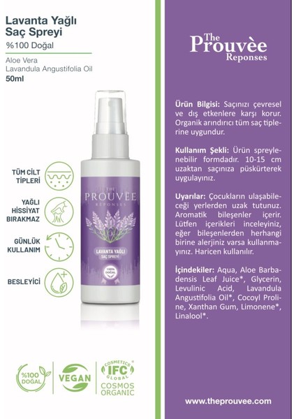 Lavanta Yağlı Saç Spreyi 50 ml modelleri