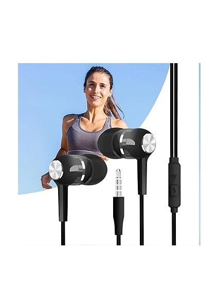 Kablolu Kulaklıklar,kablolu Mikrofonlu Kulaklık - 3.5mm Jak Bas Artırıcı Ses Oyun Stüdyo Kaydı Okul Uçak Yolculuk Için modelleri