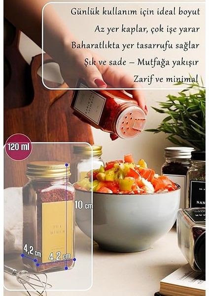 Home 12'li Baharatlık Seti, 120 Ml, Siyah Kapak ve Etiketli Standsız Takım indirimleri