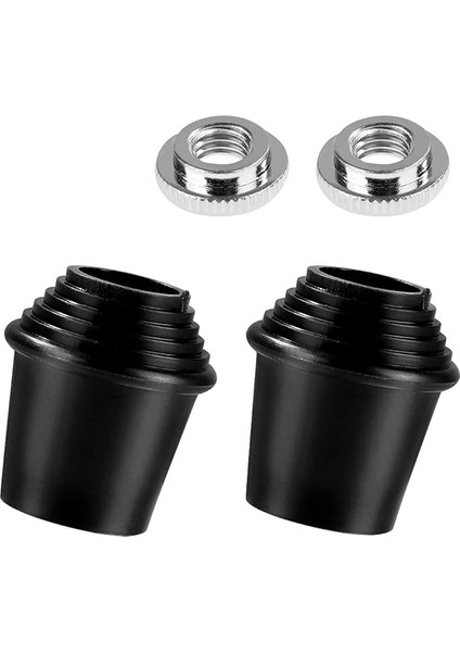 2 Paket Bas Düz Ayaklar, Bas Bacaklar Dişli Kauçuk Ayak Kilit Somunları ile Bas