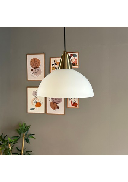 Perry Beyaz Cam Tekli Avize Eskitme Huni Başlık Retro Sarkıt Lamba Restoran Salon Aydınlatma indirimleri