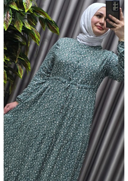 Kadın Tesettür Giyim Yazlık Viscon Üç Katlı Papatya Elbise fırsatları