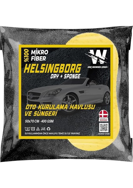 - Oto Yıkama Süngeri ve Araba Kurulama Havlusu, Mikrofiber Araç Yıkama Rus Bezi ve Sünger (2'li Paket)