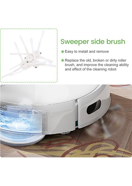 Qihoo 360 S5 S7 S7 Pro Robot Süpürge Yedek Yan Fırçası Için 4 Adet (Yurt Dışından) fiyatları