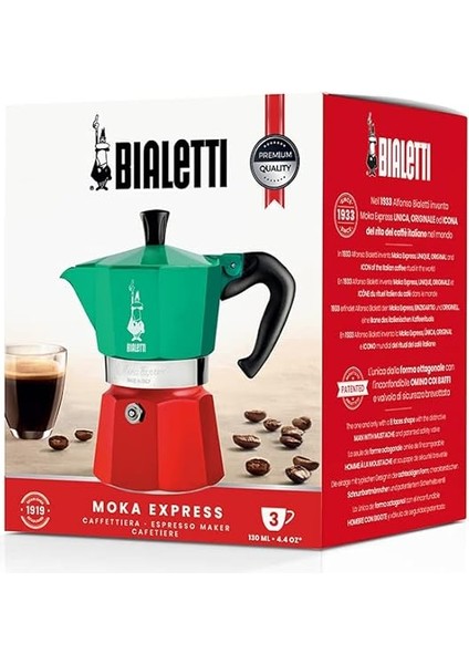 - Moka Express Italia: 3 Cups Ocak Üstü Espresso Pişirici - 130ML - Karma Renk - Alüminyum Gövde - Patentli Güvenlik Valfi - Tüm Ocak Türleri Için Uygundur (Indüksiyon Hariç) indirimleri