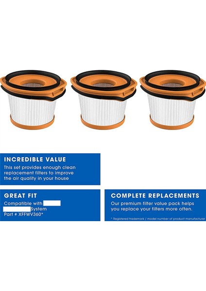 Shark Wandvac Sistemi WV360 WS620 WS630 WS632 Çubuk Için 6 Adet Filtre (Yurt Dışından) fiyatları