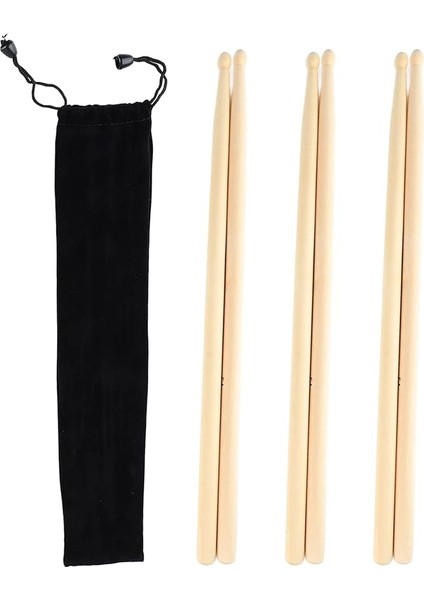 3 Çift, Davul Anti -Kayma Kolları, 5A Katı Ahşap Akçaağaç Baget Paketleri, Yetişkinler Için Ideal, Çeşitli Müzik Türleri ve Performansları Için