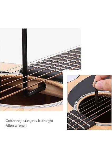 2 Adet Gitar Anahtarı ile Uyumlu Martin Akustik Gitar 4mm Gümüş ve 5mm Siyah Gitar Kafes Çubuk Metal Anahtarı Aracı Gitar Alyan Anahtarı modelleri