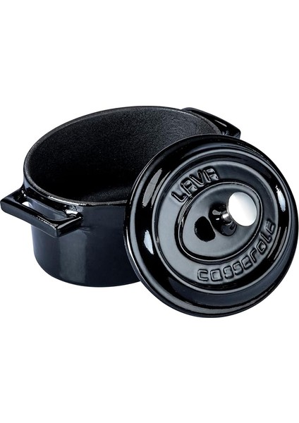 Metal Oval Mini Tencere, Siyah