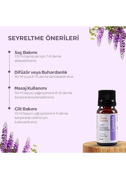 Farma Lavanta Uçucu YAĞ%100 Doğal Saf Katkısız Aromaterapi Cilt Bakım Yağı Buhurdanlık Kokusu 10 ml fırsatları