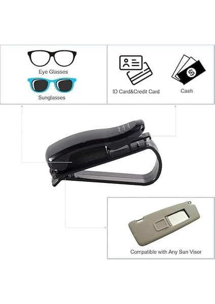 Araç Gözlük Tutucu Klips - Güneşlik Üzerine Takılabilir Gözlük Askısı | Sağlam Klips, Tek Elle Kolay Kullanım | Otomobil, Suv, Kamyon Için Gözlük Saklama Aparatı modelleri