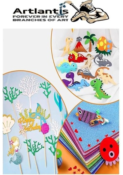 Yapışkanlı Simli Eva 35X50 cm 3 Adet Simli Yapışkanlı Eva Süngeri Okul Kreş Anasınıfı Elişi Etkinlikleri Hobi fırsatları