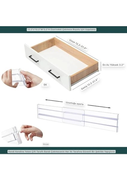Şeffaf Akrilik Ayarlanabilir Teleskopik Çekmece Bölücü Organizer – Çok Amaçlı Düzenleyici Set fırsatları
