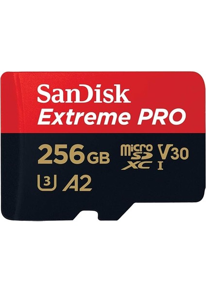 256 GB Extreme Pro Microsdxc Kartı + Sd Adaptörü + Rescuepro Deluxe, 200 Mb/sn'ye Kadar, A2 App Performance, Uhs-I, Class 10, U3, V30