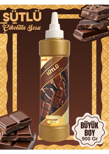 Sütlü Çikolata Sos - Waffle & Krep & Pankek & Tatlı & Dondurma & Kruvasan Sos - 900 gr