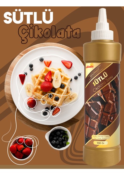 Sütlü Çikolata Sos - Waffle & Krep & Pankek & Tatlı & Dondurma & Kruvasan Sos - 900 gr modelleri