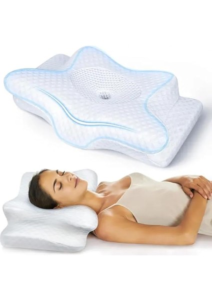 Desteği Için Ultra Fıtık Ağrı Giderici Soğutma Yastığı, Ayarlanabilir Servikal Yastık Rahat Uyku, Icin Konforlu Hafızalı Köpük Yastıklar Kırışık Giderici Güzel Bir Uyku Icin, Ortopedik