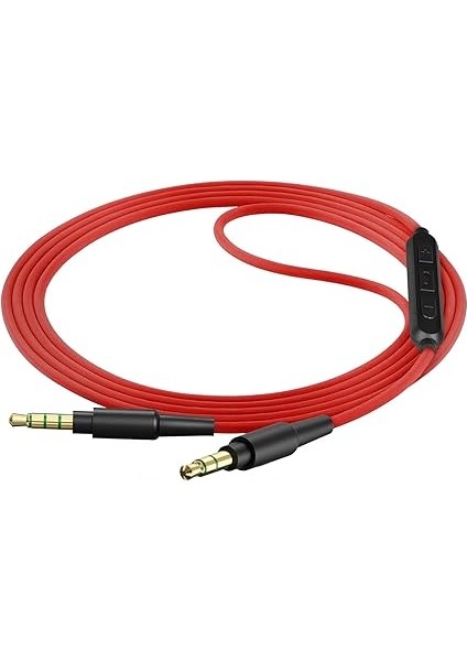 Beats Solo 4 ile Uyumlu Mikrofonlu Ses Kablosu, Studio Pro, Studio3 Kulaklık Kablosu, 1/8" (3,5 Mm) Ila 3,5 mm Yedek Stereo Kablo, Inline Mikrofon ve Ses Kontrolü (4 Ft/1,2 M) fiyatları