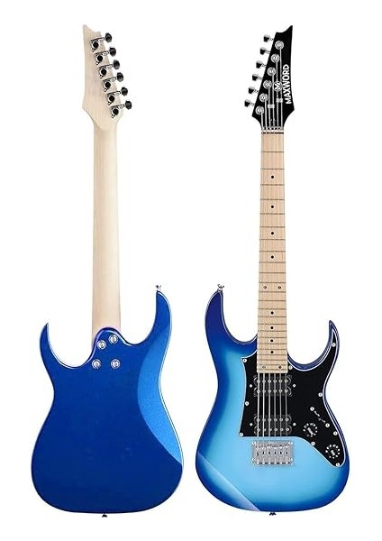 DE-150BL-25AMP Maple Klavye Hh Yüksek Kaliteli 25W Amfili Elektro Gitar Seti fırsatları