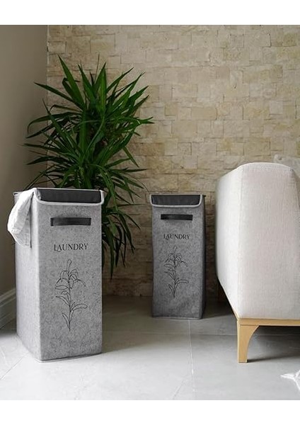 Kirli Çamaşır Sepeti Büyük Küçük Seçenekli Katlanır Sepet Banyo Selesi Çok Amaçlı Keçe Kutu Oyuncak Sepeti (Tek Bölmeli: 60X40X25CM) indirimleri