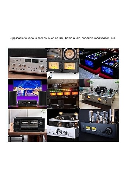 Vu O Metre Vu Metre Yüksek Hassasiyetli Sarı Işaretçi Kadran, Beyaz LED Arkadan Aydınlatmalı Amplifikatör Paneli Vu Metre Başlığı, Db Metre, 100 x 80 mm Boyut modelleri