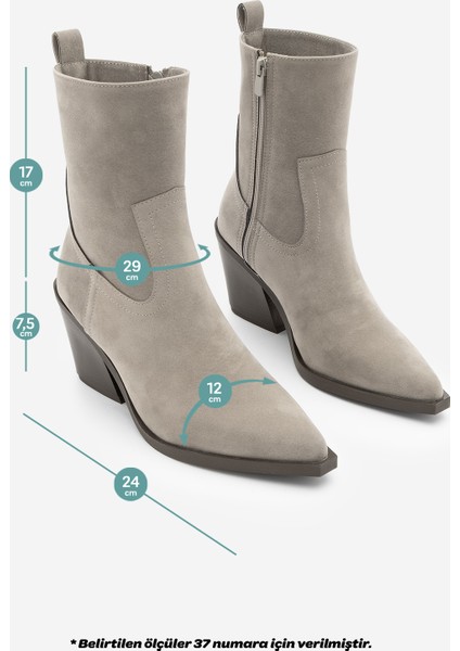 Kadın Sivri Burun Western Bot Fetya