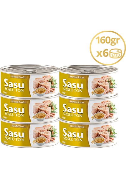 Hardal Soslu Ton Balığı 6x160 gr İri Parça