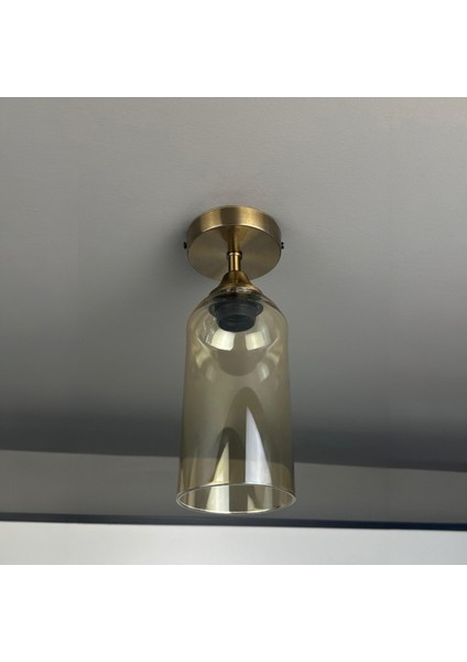 Windy Cam Bal Rengi Tekli Piramit Plafonyer Başlık Retro Salon Aydınlatma fiyatları