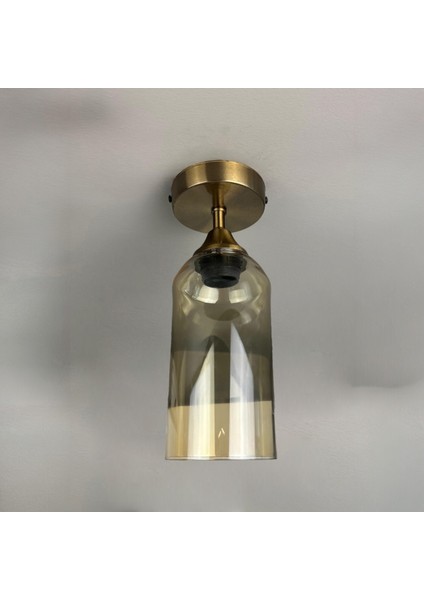 Windy Cam Bal Rengi Tekli Piramit Plafonyer Başlık Retro Salon Aydınlatma indirimleri