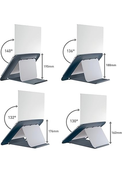 Yüksekliği Ayarlanabilir Dizüstü Bilgisayar Standı, 4 Yükseklikte, 13 Inç - 15 Inç Dizüstü Bilgisayarlar Için, Çalışma Masası Için Kompakt Dizüstü Bilgisayar Yükseltmesi, Ergo Cosy Serisi, Gri indirimleri