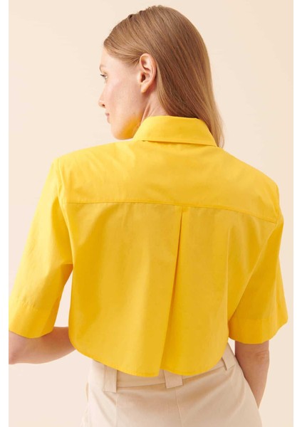 Crop Poplin Kadın Gömlek Sarı Y2313538_009 fırsatları