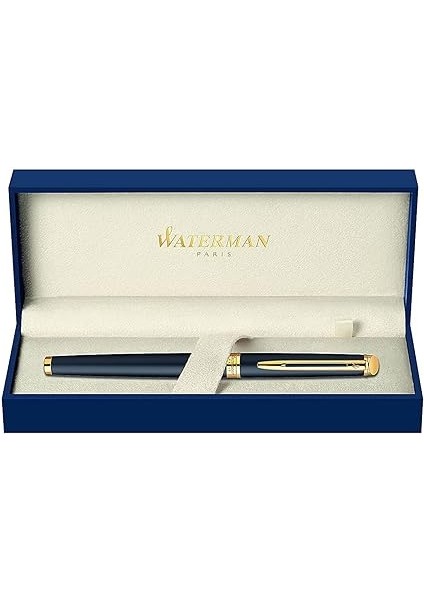 Hémisphere Dolma Kalem | 23 Ayar Altın Süslemeli Mat Siyah | Orta Uçlu Dolma Kalem | Mavi Mürekkep | Hediye Kutusu fırsatları