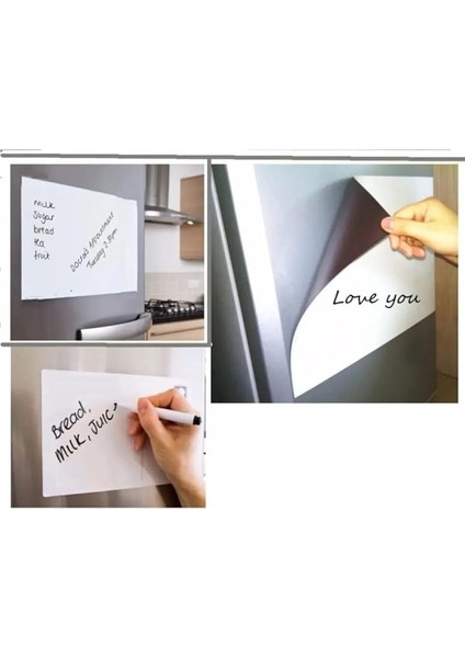 Kağıt Mıknatıslı Manyetik Magnet Beyaz Tahta 30CM x 30CM Katlanabilir Silinebilir Yazı Tahtası + Kalem indirimleri